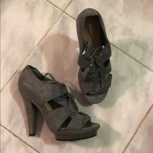 Coach Suede Platform Heeled Sandals